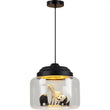 Transparent Jar Animal Hanging Lamp - 1pc Black / No animal - Lamps