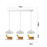 Transparent Jar Animal Hanging Lamp - 3pcs White B / No animal - Lamps