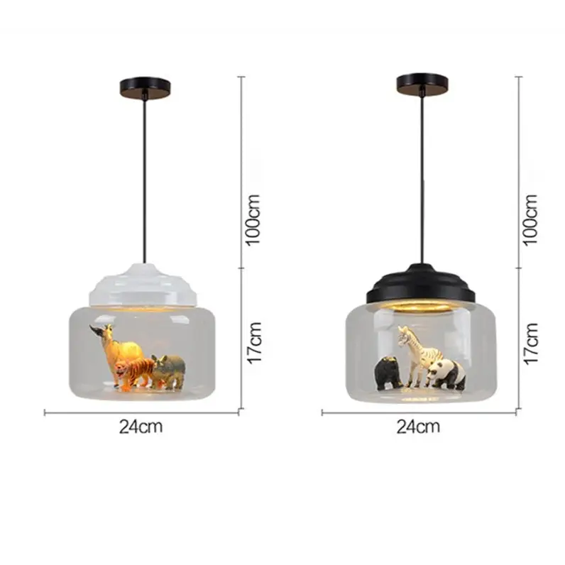 Transparent Jar Animal Hanging Lamp for Modern Living Spaces - view 11