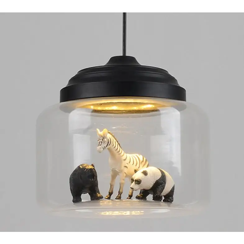Transparent Jar Animal Hanging Lamp - Lamps