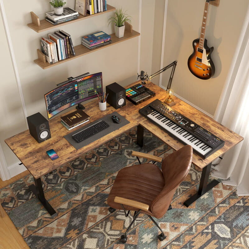 Triple Motor L-shaped Standing Desk