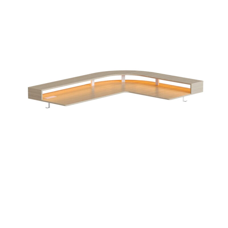 Triple Motor L-Shaped Standing Desk with Ambient Light & Outlets