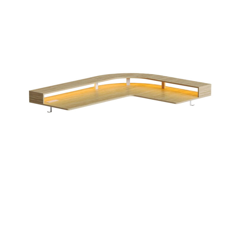 Triple Motor L-Shaped Standing Desk with Ambient Light & Outlets