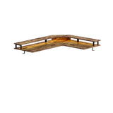 Triple Motor L-Shaped Standing Desk with Ambient Light & Outlets