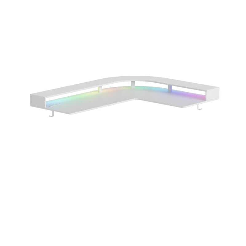 Triple Motor L-Shaped Standing Desk with Ambient Light & Outlets