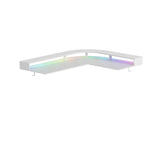 Triple Motor L-Shaped Standing Desk with Ambient Light & Outlets