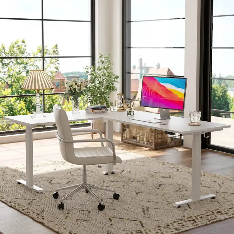 Triple Motor L-shaped Standing Desk - Desk > Standing Desk > L Shaped Standing Desk