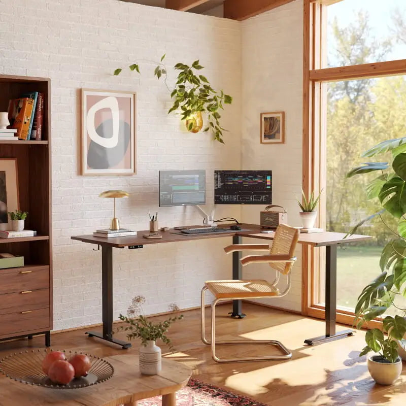 Triple Motor L-shaped Standing Desk - Desk > Standing Desk > L Shaped Standing Desk