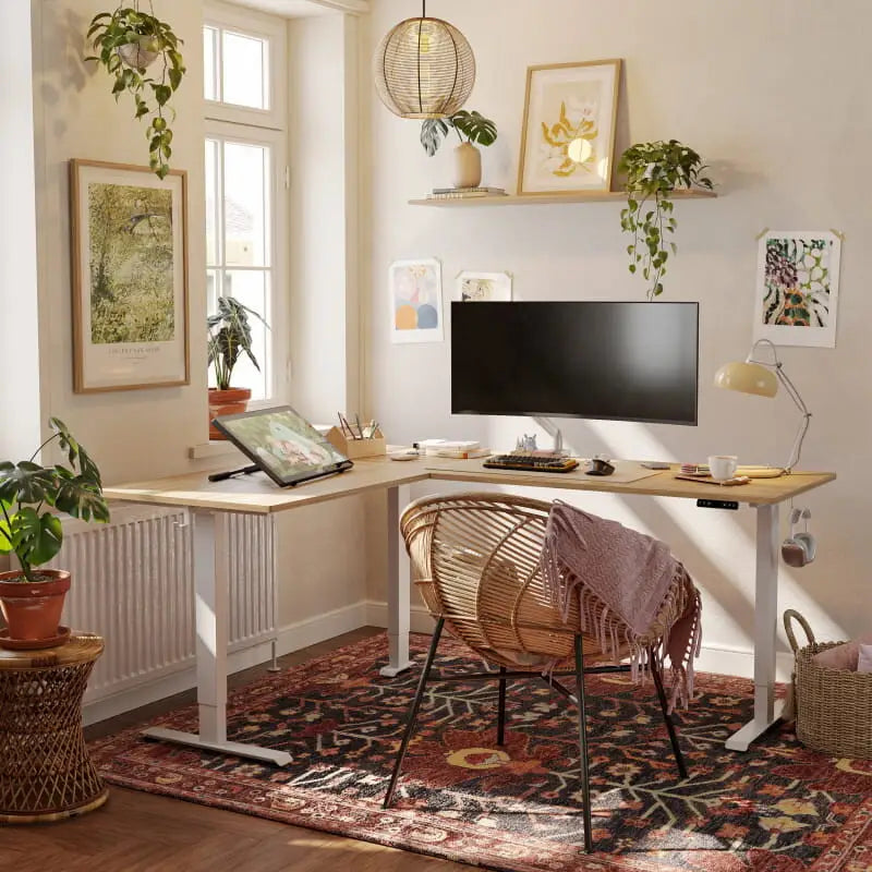 Triple Motor L-shaped Standing Desk - Desk > Standing Desk > L Shaped Standing Desk