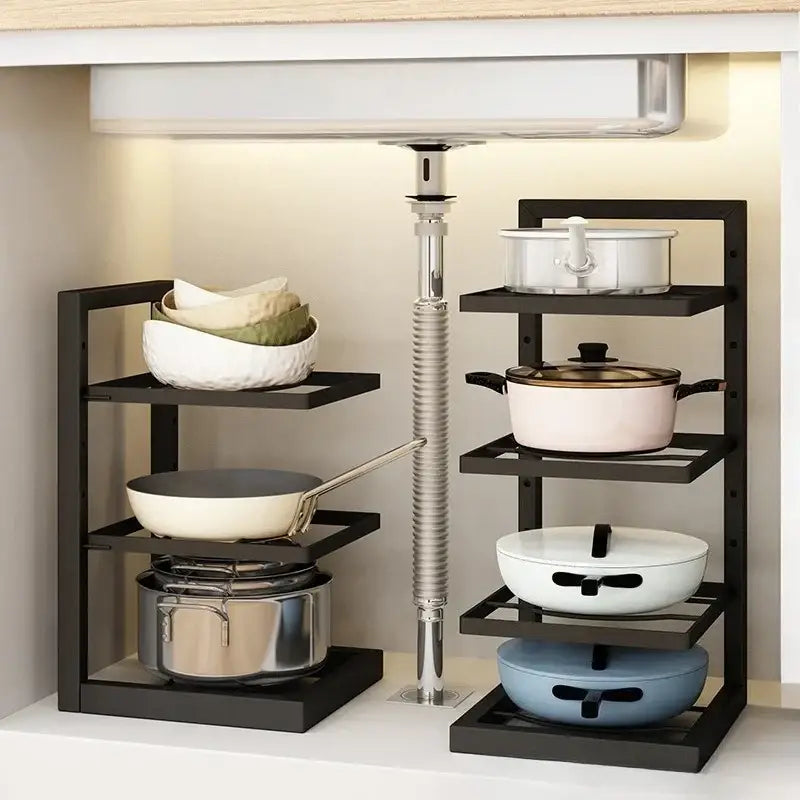 Under Sink Multi Tier Kitchen Storage Cabinet Organizer - Kitchen Essentials