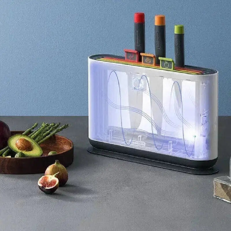 UV Antibacterial Knife Holder Classified Cutting Board - HOME TECH GADGETS