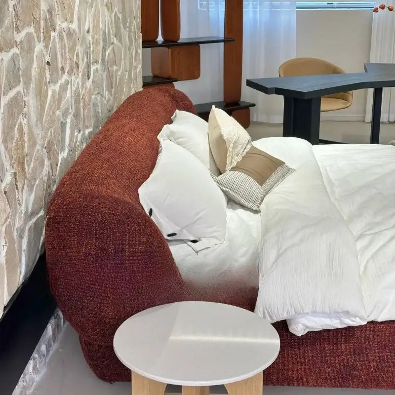 Velvet Double Cloud Floor Upholstered Bed Frame - Bedroom