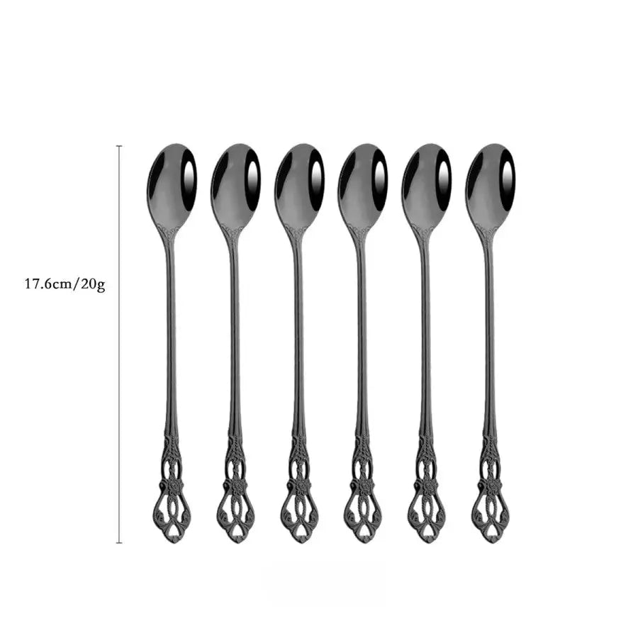 Vintage Cutlery Set Knife Fork Spoon - 6Pcs Ice Spoon - Knives