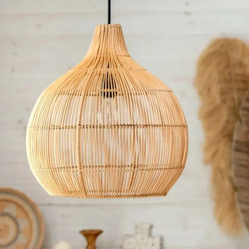 Vintage Rattan Hand-Woven Pendant Lamp - Rattan Lamp
