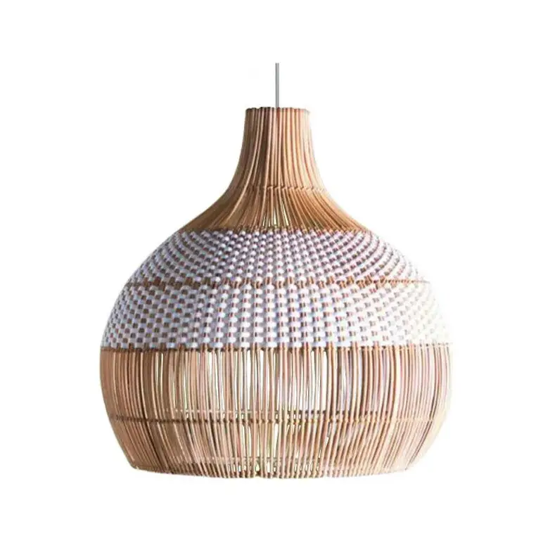Vintage Rattan Hand-Woven Pendant Lamp - F / 30cm - Rattan Lamp