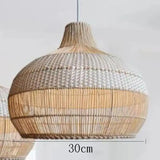 Vintage Rattan Luxry Pendant Ligth - Style C white 30cm / Black cord ceiling - Rattan Lamp