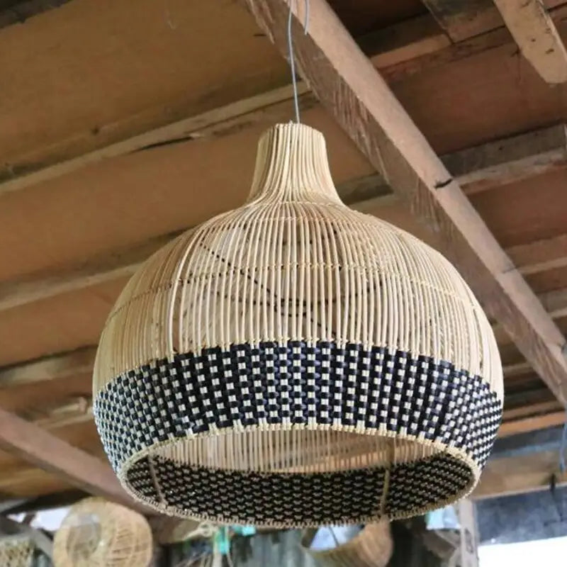 Vintage Rattan Hand-Woven Pendant Lamp - Rattan Lamp