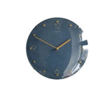 Wall Clock Classic Metallic Nordic Vintage Metal Pendulum - Bright Blue Clock - Wall Clocks