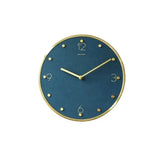 Wall Clock Classic Metallic Nordic Vintage Metal Pendulum - Opaque Blue Watch - Wall Clocks