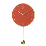 Wall Clock Classic Metallic Nordic Vintage Metal Pendulum