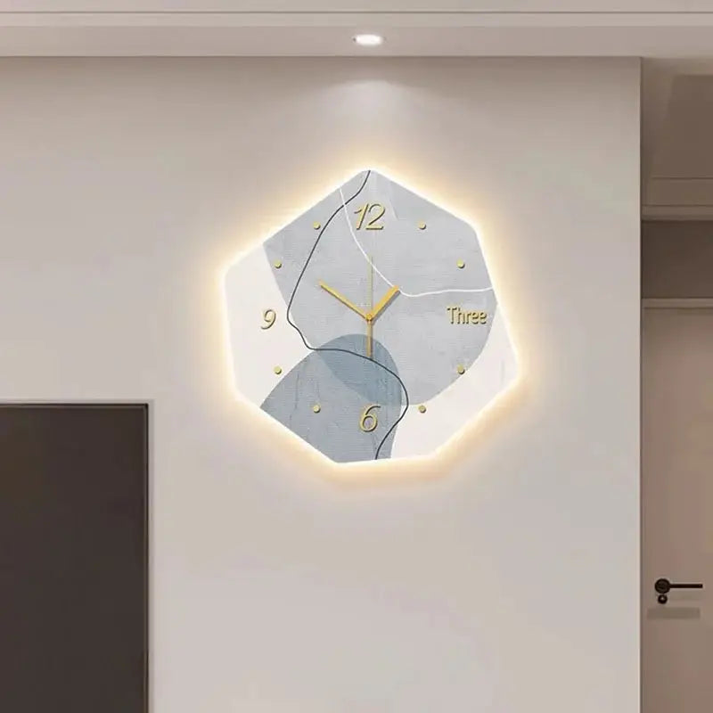 Wall Clock Luminous Abstract Modern Geometric Style - Wall Clocks