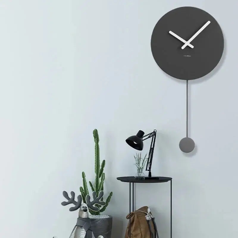 Wall Clock with Pendulum Nordic Style Minimalist - Wall Clocks