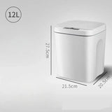 Waterproof Automatic Sensor Smart Trash - 12L-White / Battery Style - HOME TECH GADGETS
