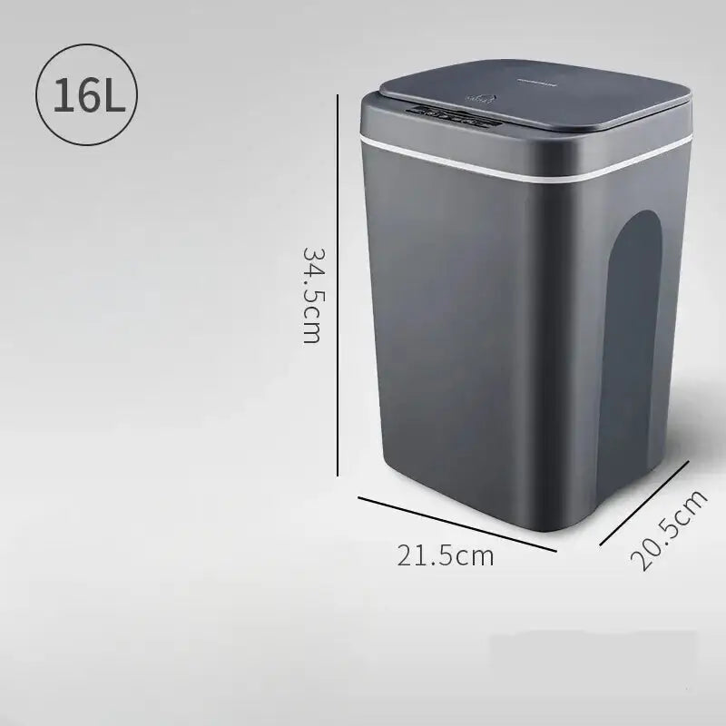 Waterproof Automatic Sensor Smart Trash - 16-Grey / Battery Style - HOME TECH GADGETS