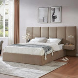 Wide Hotel Headboard Upholstered Lift Storage Bed Frame - Queen - Home