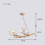 Moderne Baum-Zweig-Glasblasen-Lampe