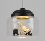 Transparent Jar Animal Hanging Lamp