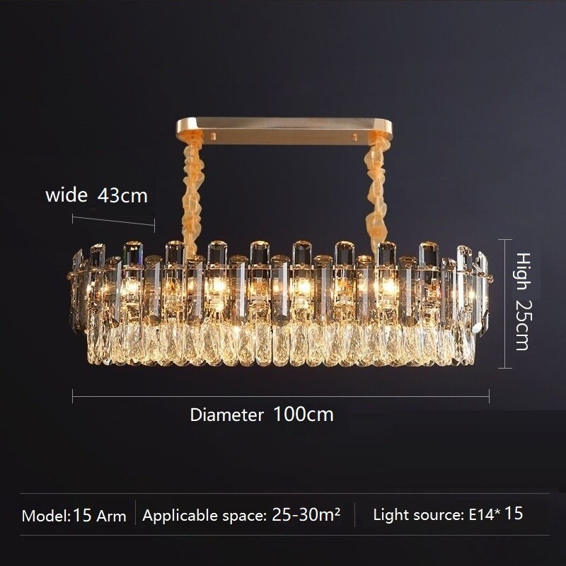 Moderne Kristallluxus-Kronleuchter-goldene Lampe