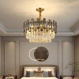 Moderne Kristallluxus-Kronleuchter-goldene Lampe