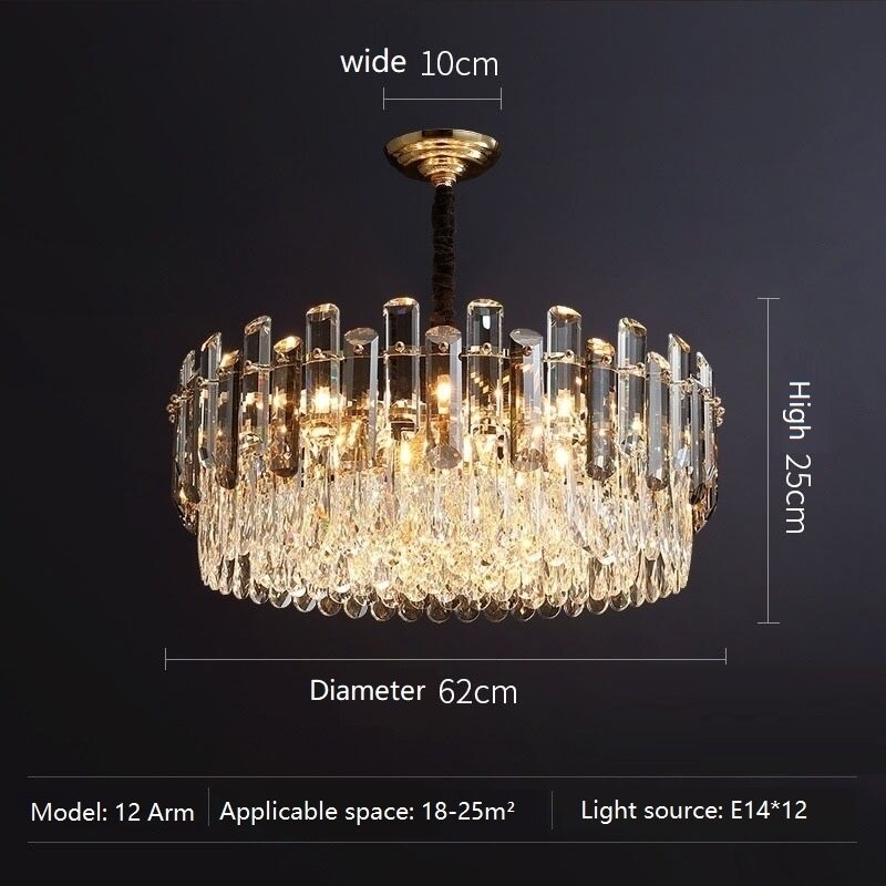 Moderne Kristallluxus-Kronleuchter-goldene Lampe