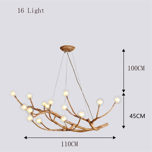 Moderne Baum-Zweig-Glasblasen-Lampe