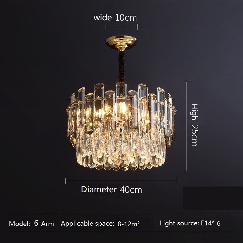 Moderne Kristallluxus-Kronleuchter-goldene Lampe
