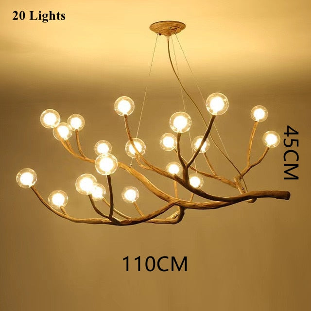 Moderne Baum-Zweig-Glasblasen-Lampe