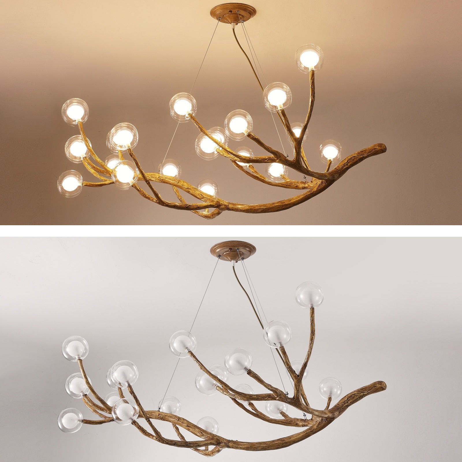 Moderne Baum-Zweig-Glasblasen-Lampe