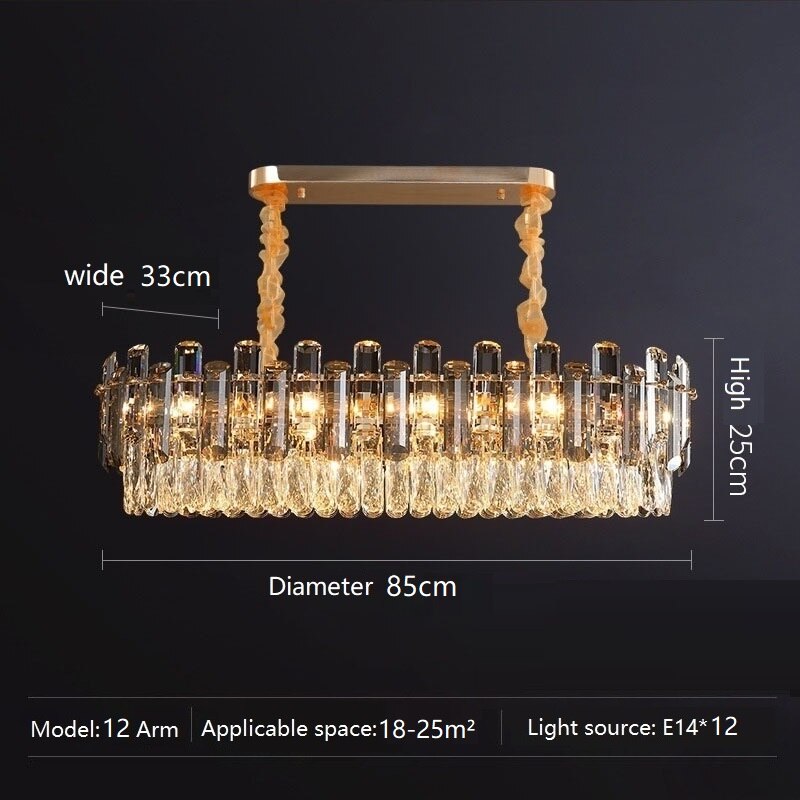 Moderne Kristallluxus-Kronleuchter-goldene Lampe